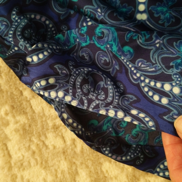 Jones NY Signature Stretch Floral Open Sleeve Oversized Top M Blue Purple - Picture 12 of 14